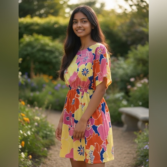 Onetheland Dresses & Skirts - S Floral Multicolor Dress with shorts! 🐣